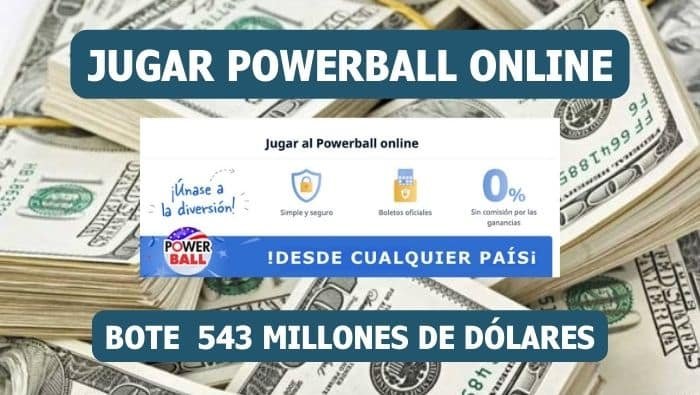 Jugar Powerball Estados Unidos online bote de 543 millones