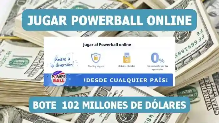 Jugar Powerball Estados Unidos online bote de 102 millones