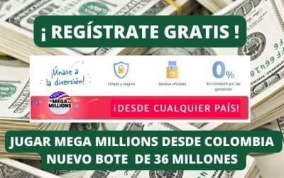 Jugar Mega Millions desde Colombia bote 36 millones
