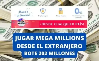Jugar Mega Millions online bote 202 millones