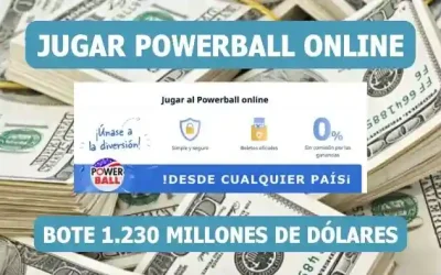 Jugar Powerball USA online bote 1230 millones