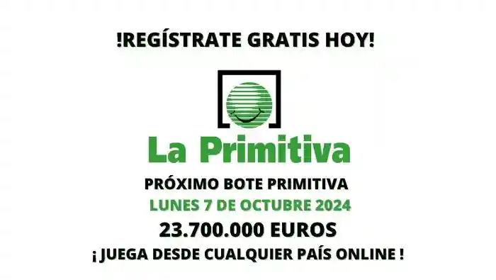 Jugar La Primitiva online bote de lunes 23 700 000 euros