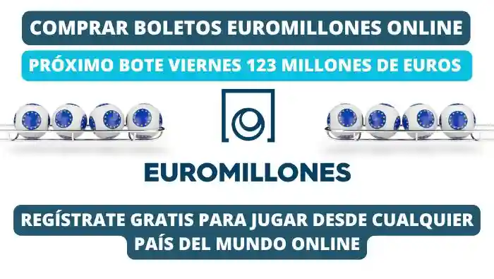 Próximo bote de lotería Euromillones online 123 millones