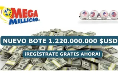 Nuevo Bote Mega Millions Lotto sube a 1220 millones