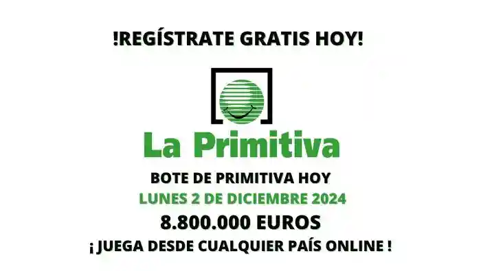 La Primitiva hoy lunes bote 8 800 000 euros