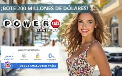 Jugar Powerball online en el extranjero bote 200 millones
