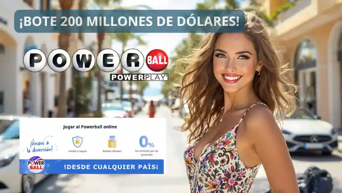 Jugar Powerball online en el extranjero bote 200 millones