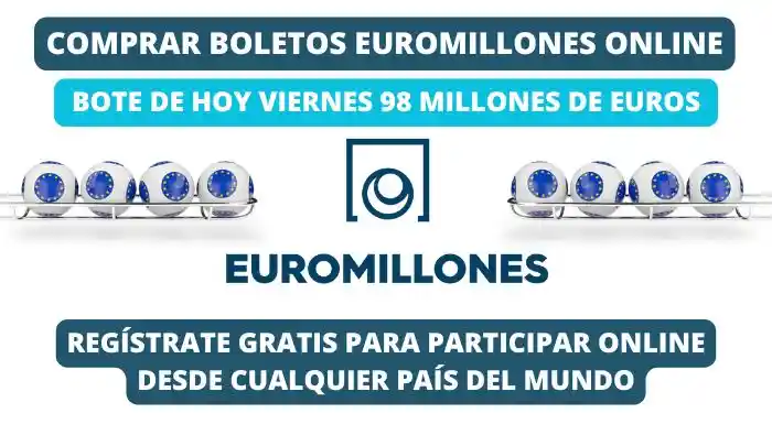 Jugar al Bote Euromillones hoy viernes 98 millones