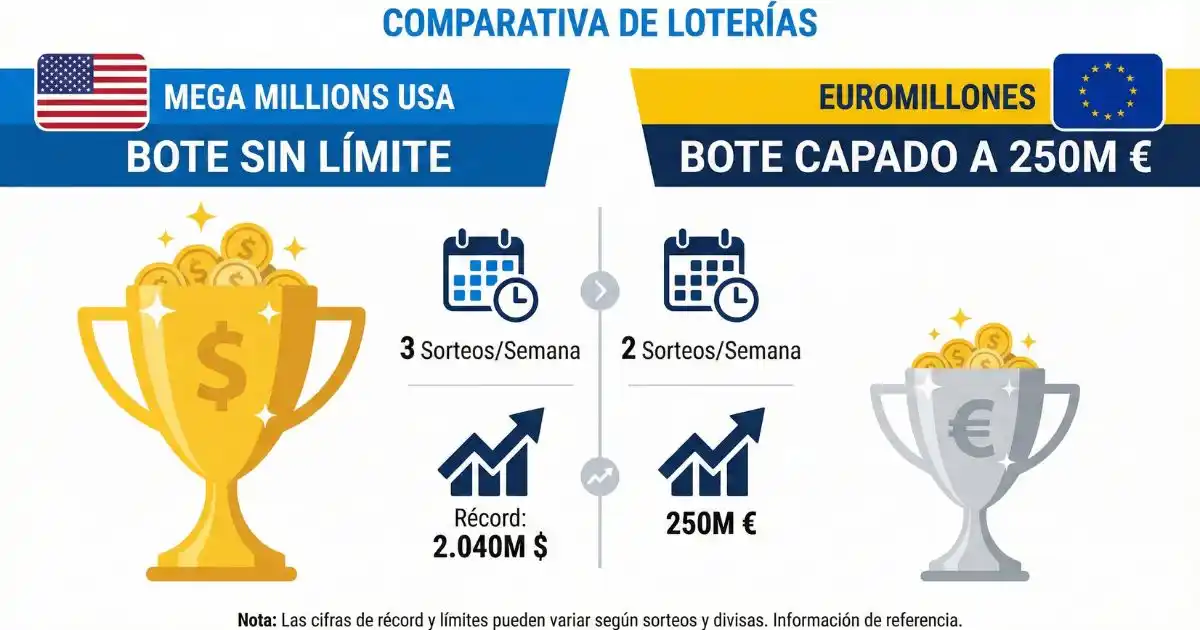 mega millions vs euromillones comparativa de botes sorteos y limites de premio