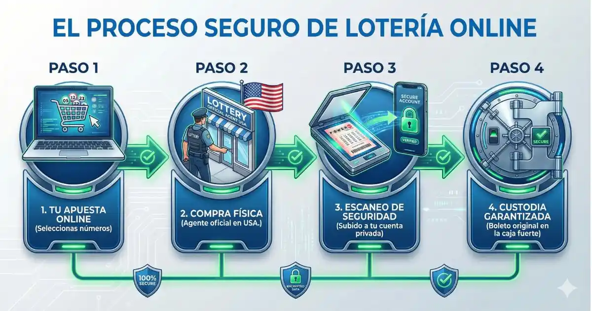 proceso seguro compra boletos oficiales powerball desde espana