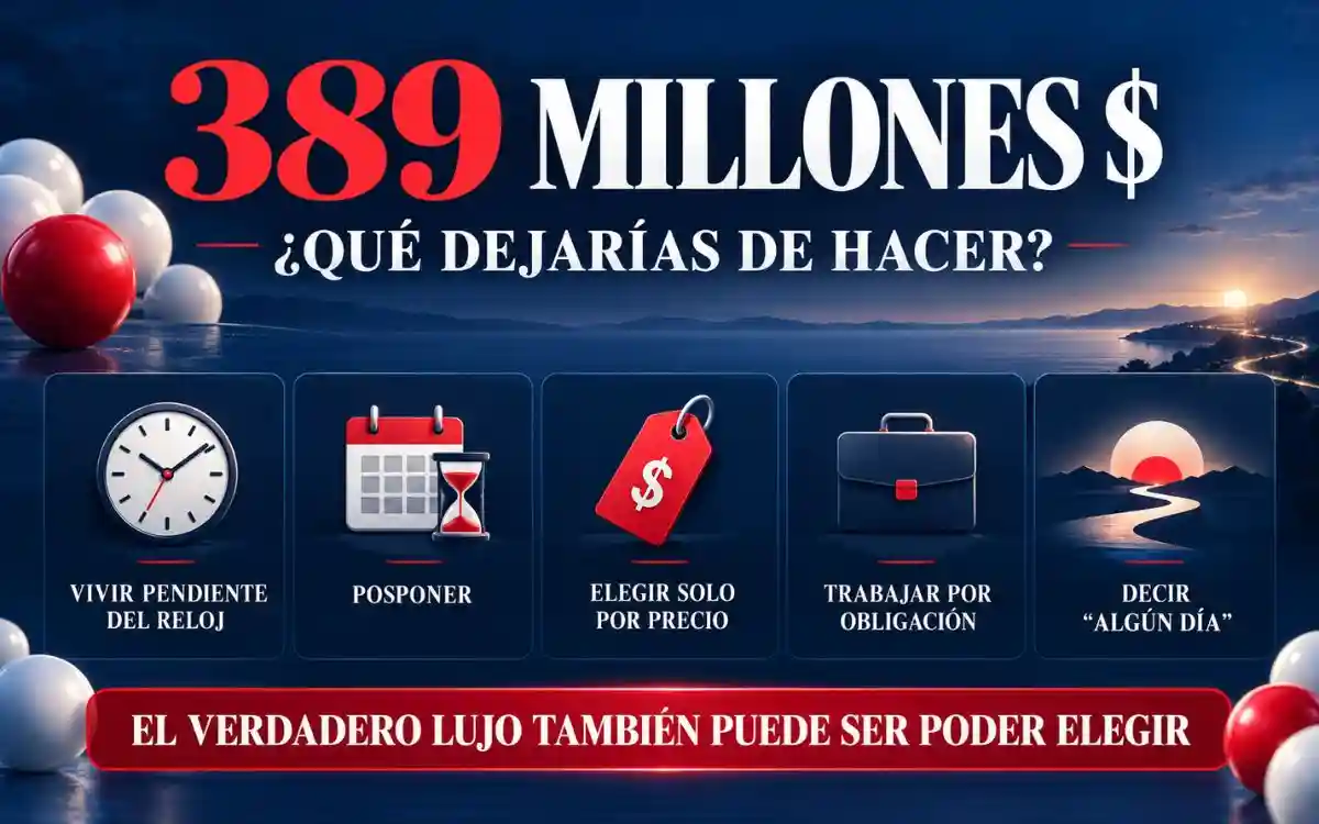 Powerball 389 millones: ¿qué dejarías de hacer? Infografía sobre lo que podrías dejar de hacer si una gran fortuna eliminara determinadas obligaciones económicas